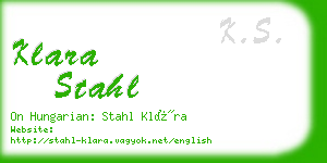 klara stahl business card